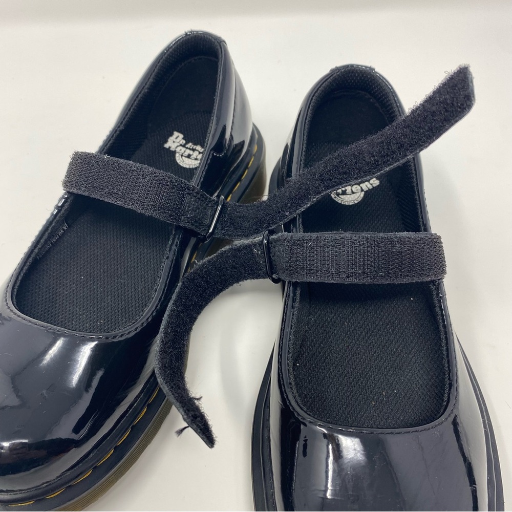 Dr. Martens Girl's 1 Maccy Black Patent Leather Mary Jane Dressy Preppy Shoes - Picture 12 of 15